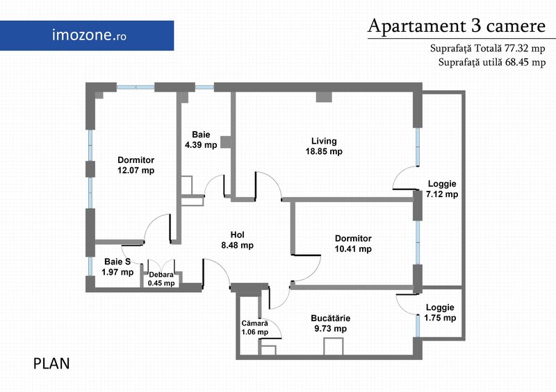 Dristor langa McDonald’s, apartament 3 camere, 2 bai cu geam, decomandat, 0% comision